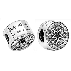 Prívesok Striebro 925 Blahoželanie s hviezdou, zátka, klip korálek na výročie náramok