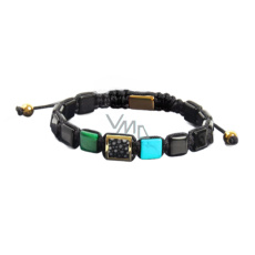 Onyx, malachit, tyrkenit - uprostřed rejnok náramek přírodní kámen, velikostně nastavitelný, kámen životní síly, kámen hojnosti a kámen mladých lidí Onyx, malachit, tyrkenit - uprostřed rejnok náramek přírodní kámen, velikostně nastavitelný, kámen životní síly, kámen hojnosti a kámen mladých lidí