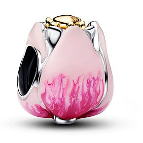 Charm Sterlingové stříbro 925 Tulipán, korálek na náramek  – symbol lásky, něhy a nových začátků, květina