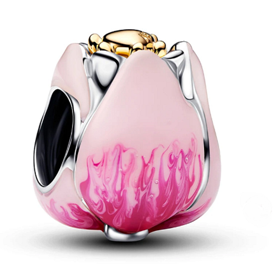 Charm Sterlingové stříbro 925 Tulipán, korálek na náramek  – symbol lásky, něhy a nových začátků, květina