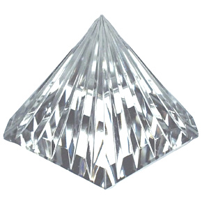 Krištáľové sklo Pyramída ryhovaná 40 mm krištáľ - ťažítko