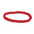 Koralovo červený náramok elastický prírodný kameň, guľôčka 6 mm / 16 - 17 cm