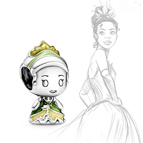 Prívesok Striebro 925 Princezná Tiana a žabka, korálik na náramku film Prívesok Striebro 925 Princezná Tiana a žabka, korálik na náramku film