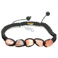 Náramok zo slnečného kameňa prírodný kameň, ručne pletený, nastaviteľná veľkosť, skrýva silu slnka a ohňa Náramok zo slnečného kameňa prírodný kameň, ručne pletený, nastaviteľná veľkosť, skrýva silu slnka a ohňa