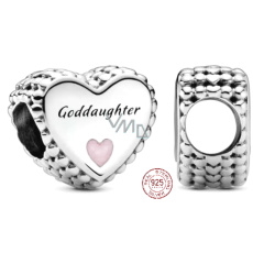Prívesok Striebro 925 Srdce krstný prívesok - krstná mama, korálik na náramku rodina Prívesok Striebro 925 Srdce krstný prívesok - krstná mama, korálik na náramku rodina