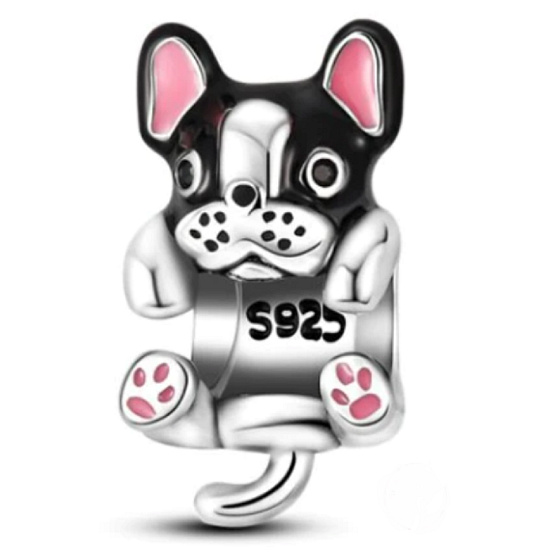 Charm Striebro 925 Pes - Boxer šteniatko, korálka na náramok zviera