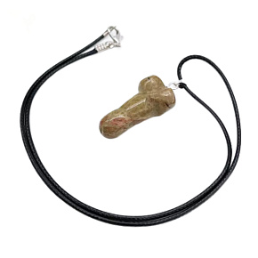 Unakit Penis amulet pro plodnost, přívěsek přírodní kámen ručně broušený 3 cm, kámen osobního růstu a vizí