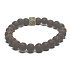 Lávová hnedá s kráľovskou mantrou Om, náramok z elastického prírodného kameňa, guľôčka 8 mm / 16-17 cm, zrodená zo štyroch živlov