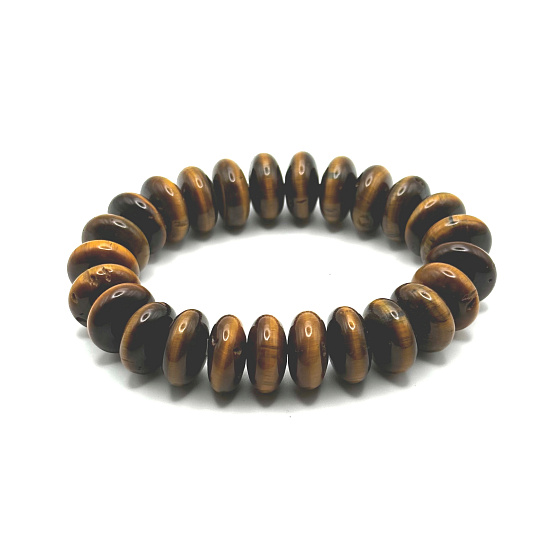 Tigrie oko náramok elastický prírodný kameň, donut 1,5 cm / 16-17 cm, kameň slnka a zeme, prináša šťastie a bohatstvo