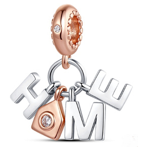 Striebro 925 Home 4v1 prívesok náramok Family