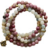 108 Mala amazonit + rodonit + lotosový náhrdelník meditačné šperky, prírodný kameň, guľôčka 6 mm