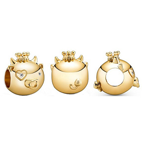 Prívesok Striebro 925 Ox, Buffalo je druhé zviera v 12-ročnom cykle čínskeho zverokruhu, korálik na náramok