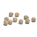 Rudrakša prírodný korálik 8 mm, 10 kusov