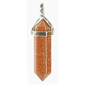 Zlatý prívesok kyvadlo šesťuholník 41 x 13 mm, kameň ambícií