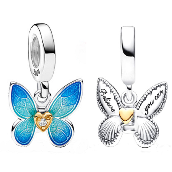 Prívesok zo striebra 925 Butterfly, prívesok na náramok