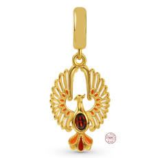 Prívesok zo striebra 925 Flying Phoenix, prívesok na náramok