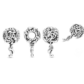 Striebro 925 Dierované noty, korálik na náramku symbol