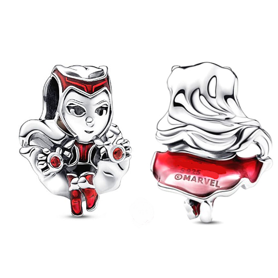 Striebro 925 Marvel The Avengers, Scarlet Witch, korálik na náramok