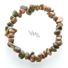 Unakit náramok elastický sekaný prírodný kameň 19 cm, kameň osobného rastu a vízií Unakit náramok elastický sekaný prírodný kameň 19 cm, kameň osobného rastu a vízií