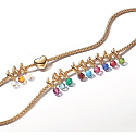 Charm Striebro 925 Prepletený fazetovaný kruh večnosti zelený tmavý, prívesok na náramok symbol máj