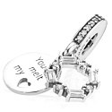 Prívesok zo striebra 925 Ice carving - You melt my heart, love bracelet pendant