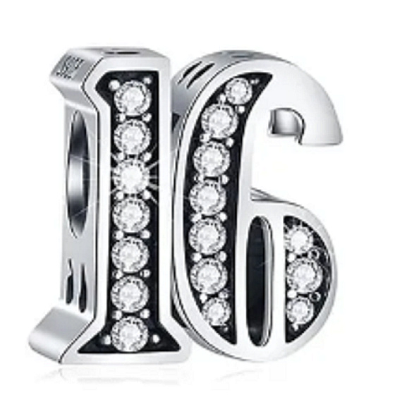 Prívesok Striebro 925 16 výročie, korálky na náramku