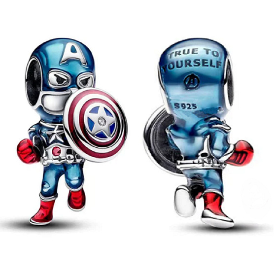 Prívesok Striebro 925 Marvel The Avengers Captain America, náramok korálek, film