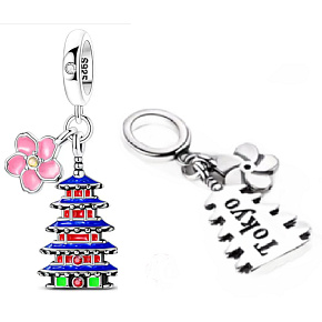 Charm Sterlingové stříbro 925 Japonsko – klid, harmonie a krása, přívěsek na náramek cestování