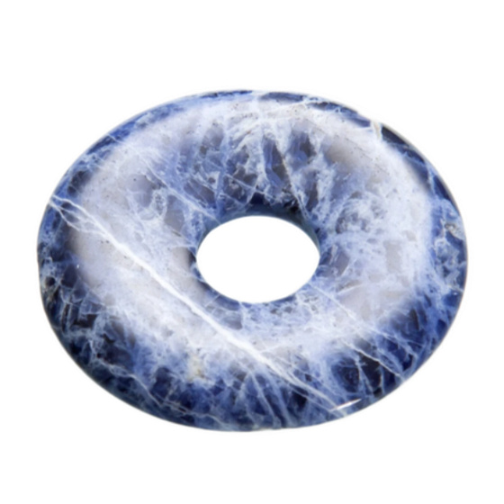 Sodalit Donut prírodný kameň 30 mm, komunikačný kameň