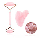 Rozmarín Gua Sha 5 x 8 cm + masážny valček 14 x 5,5 cm redukuje vrásky, opuchy, zlepšuje pružnosť pokožky, nastavuje