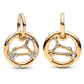 Šarm Striebro 925 Pozlátené znamenie zverokruhu Lev, prívesok na náramok