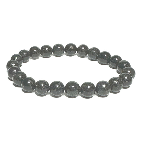 Opál čierny náramok elastický prírodný kameň, guľôčka 8 mm / 16-17 cm, kvalita AAA, kameň pre šťastie