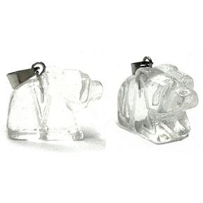 Krištáľový prívesok medveď prírodný kameň, ručne brúsená figúrka 1,8 x 2,5 x 8 mm, kamenné kamene