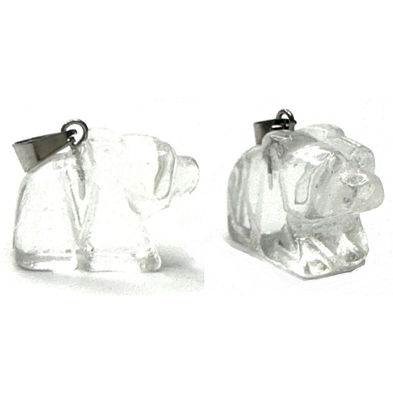 Krištáľový prívesok medveď prírodný kameň, ručne brúsená figúrka 1,8 x 2,5 x 8 mm, kamenné kamene