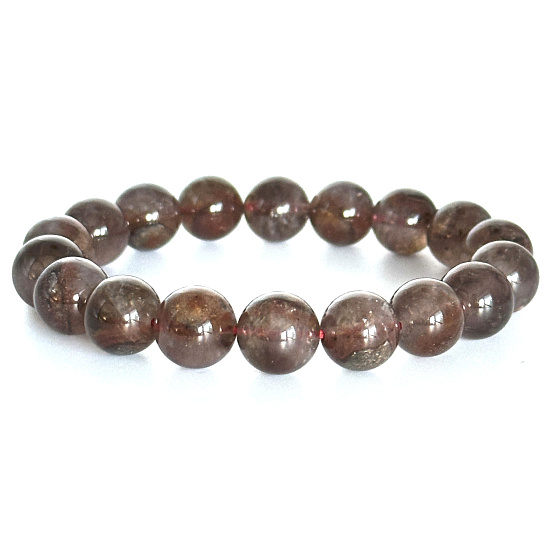 Auralit 23 natur náramok elastický prírodný kameň, guľôčka 11 - 11,5 mm / 16 - 17 cm, jeden z najsilnejších kameňov na planéte