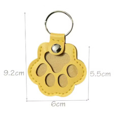 Klíčenka Tlapka – památka na vašeho mazlíčka, kterou máte stále u sebe, koženková, žlutá