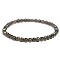 Obsidiánový náramok elastický prírodný kameň, guľôčka 4 mm / 16-17 cm, záchranný kameň