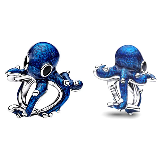 Charm Chobotnica Midnight Blue – symbol inteligencie, tajomstva a prispôsobivosti, prívesok na náramok more