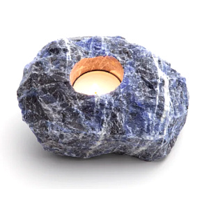 Sodalitový svietnik surový prírodný kameň 110 x 110 x 60 mm 1 kus, kameň komunikácia