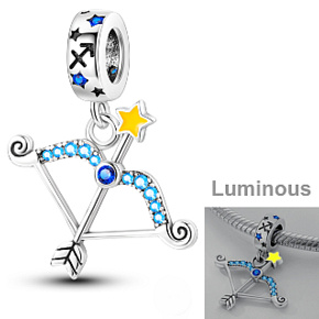 Striebro 925 Luminous - Znamenie zverokruhu Strelec, Náramok s príveskom