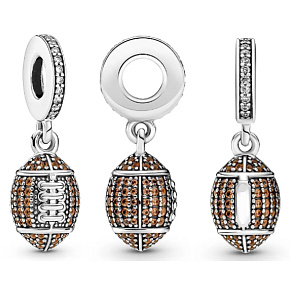 Prívesok zo striebra 925 Americký futbal, prívesok na náramku šport