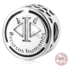 Prívesok Striebro 925 Ľudské zdroje, korálik na náramku zamestnanie
