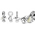 Šarm Sterling Silver 925 Plyšový medvedík 3v1, náramok prívesok Rodina