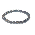 Bronzitový náramok elastický prírodný kameň, guľôčka 6 mm / 16 - 17 cm, vysoko ochranný kameň