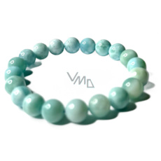 Larimar náramek elastický přírodní kámen, 10 - 11 mm / 16 - 17 cm, klid - mír - vyrovnanost Larimar náramek elastický přírodní kámen, 10 - 11 mm / 16 - 17 cm, klid - mír - vyrovnanost