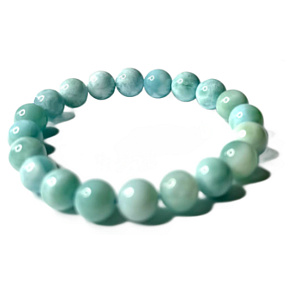 Larimar náramek elastický přírodní kámen, 10 - 11 mm / 16 - 17 cm, klid - mír - vyrovnanost Larimar náramek elastický přírodní kámen, 10 - 11 mm / 16 - 17 cm, klid - mír - vyrovnanost
