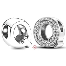 Prívesok Striebro 925 Abeceda písmeno Q, korálik na náramok