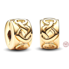 Charm Striebro 925 Prepletané srdcia, korálka na náramok láska