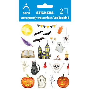 Arch Voděodolné dekorační dětské samolepky Halloween strašidelný zámek 10 x 17 cm
