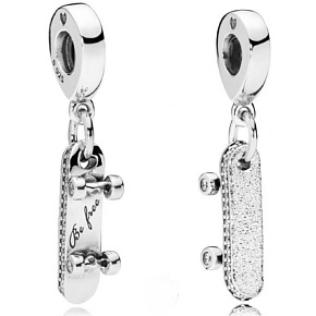 Prívesok zo striebra 925 Skateboard, prívesok na náramku šport